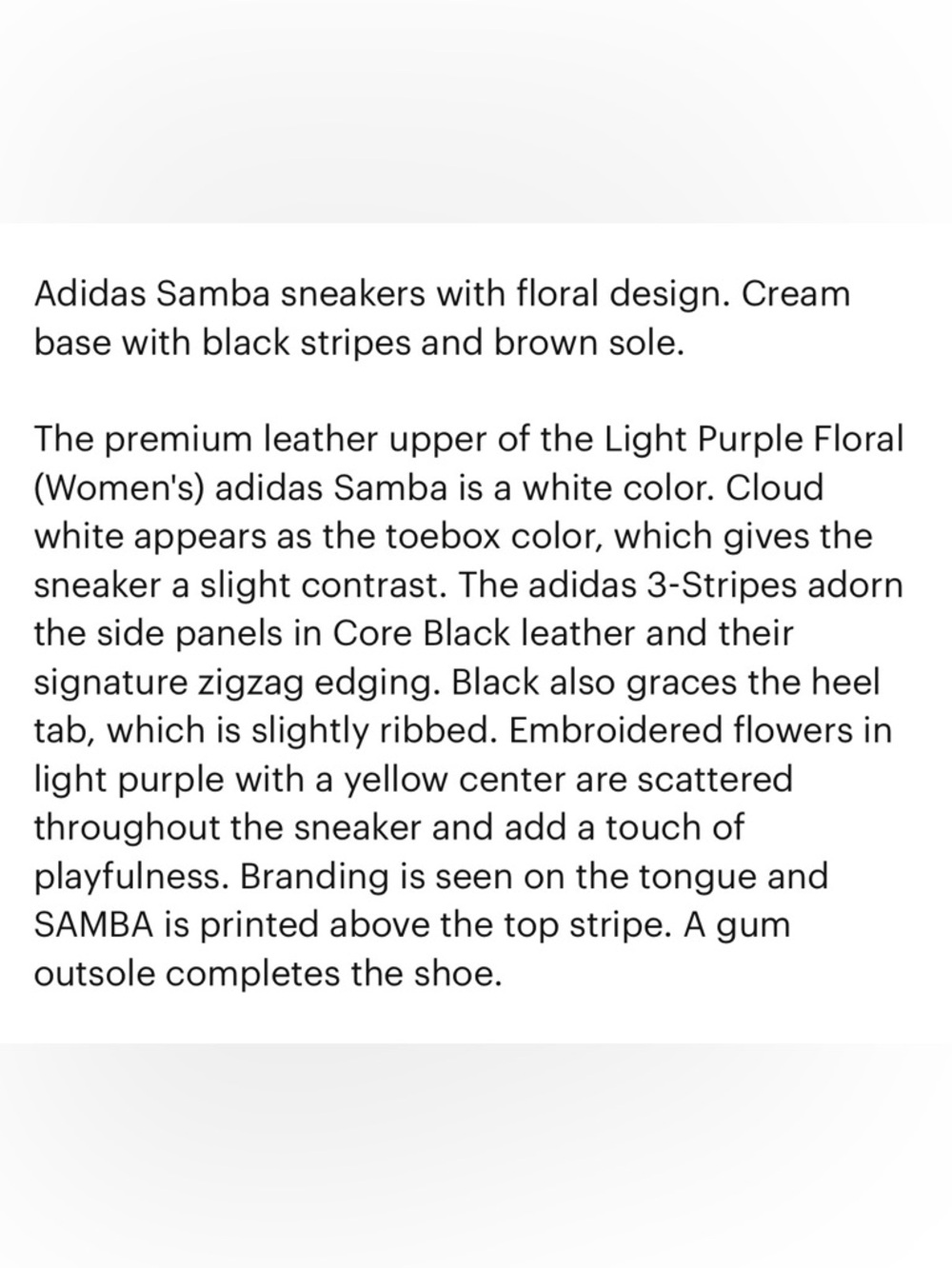 adidas Samba White with Black Stripes and Brown Sole - Picture 9 of 9